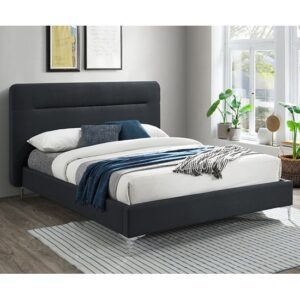 Finn Fabric King Size Bed In Charcoal