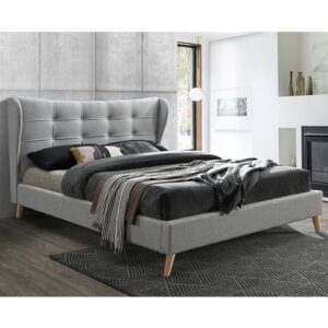 Harper Fabric Double Bed In Dove Grey