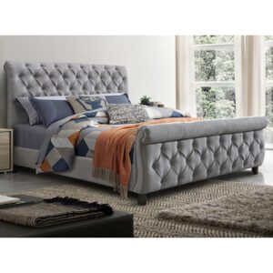Morvey Fabric Storage Super King Size Bed In Grey