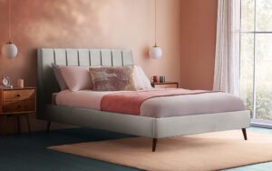 Silentnight Octavia Upholstered Bed Frame, King Size, Silver