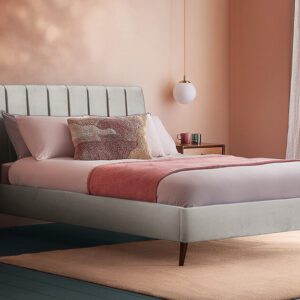 Silentnight Octavia Upholstered Bed Frame, King Size, Silver