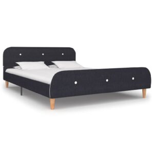 Bellvue Fabric Double Bed In Dark Grey