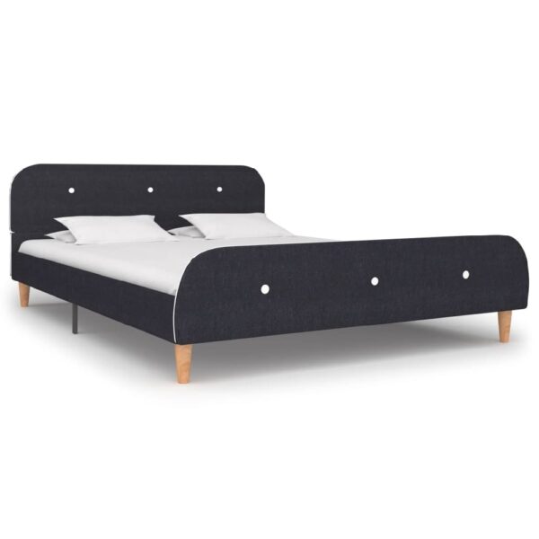 Bellvue Fabric Double Bed In Dark Grey
