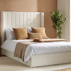 Birlea Maisey Fabric Ottoman Bed Frame, Double, Cream Linen