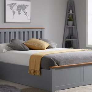 Birlea Phoenix Wooden Ottoman Bed Frame, Small Double, Pearl Grey