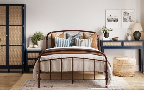 LPD Halston Metal Bed Frame, King Size, Copper