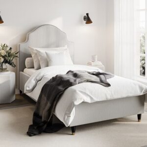 LPD Monterey Fabric Bed Frame, Single, Light Grey