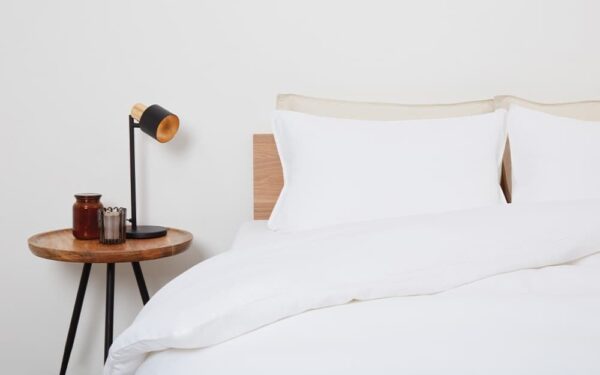 Panda Bamboo and French Linen Bedding Set, King Size, Midnight Navy